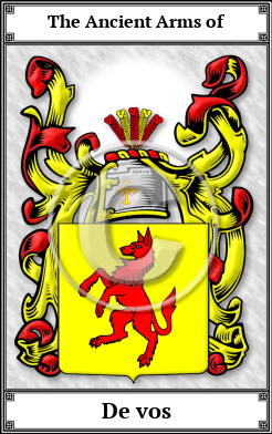 De vos Family Crest Download (JPG)  Book Plated - 150 DPI